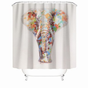 Watercolor Elephant Shower Curtains for Bathroom Waterproof Fabric Bath Curtain Durable Soft Stylish Bathroom Decor 72x72 Inch - 1 of 1