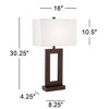 360 Lighting Marshall Modern Industrial Table Lamp 30 1/2" Tall Bronze Metal White Rectangular Shade for Bedroom Living Room Bedside Nightstand Office - 4 of 4