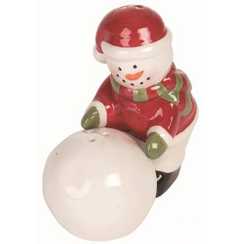 Transpac Christmas Snowman Dolomite Salt and Pepper Shakers Collectables Multicolor 3.75 in. Set of 2