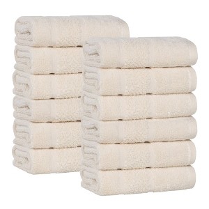 Smart Twist Viscose Cotton Blend Medium Weight Solid Thick Border Towel Set by Blue Nile Mills - 1 of 4