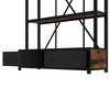 NicBex Bookcases for Living Room 4 Tier Rustic Wood Metal Freestanding Open Book Shelf Corner Bookcase with Drawers for Home Office - 2 of 4