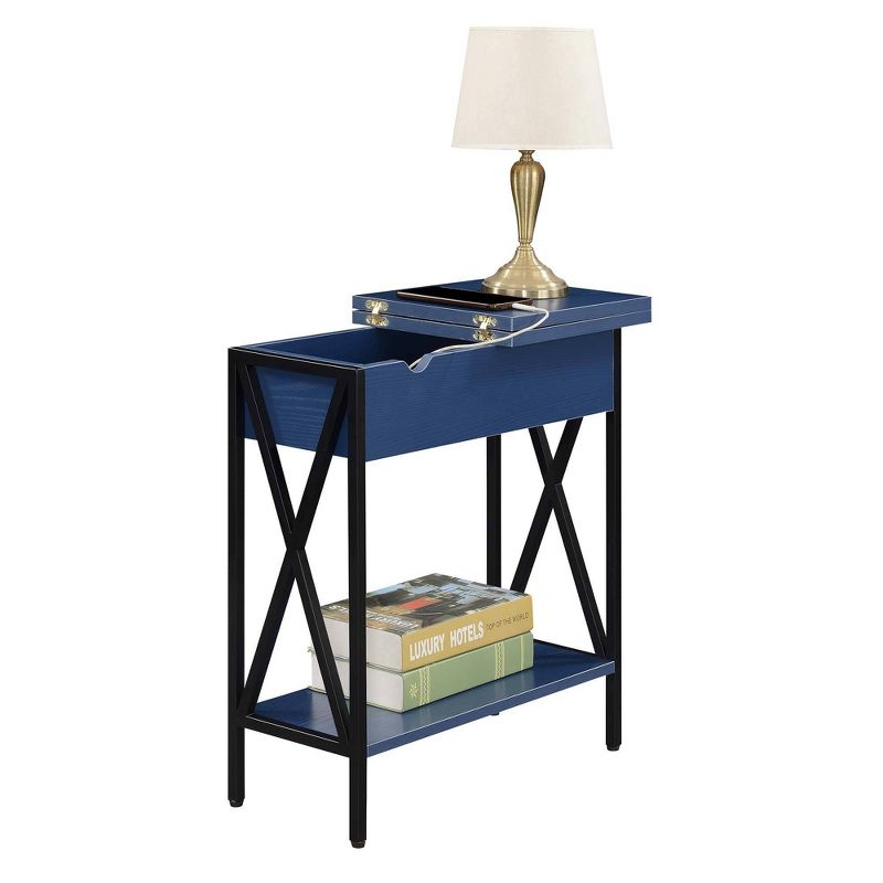 Tucson Flip Top End Table with Charging Station and Shelf - Breighton Home, 5 of 11