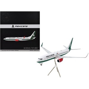Boeing 737-800 Commercial Aircraft "Mexicana" White with Green "Gemini 200" Series 1/200 Diecast Model Airplane by GeminiJets - 1 of 3