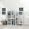 PawHut Catio Outdoor Cat Enclosure, 76" Large Wooden Cat House with 4 Tier Resting Rooms, 3 Platforms, 1 Soft Ladder, 2 Ramps, 1 Hammock, Gray - 2 of 4