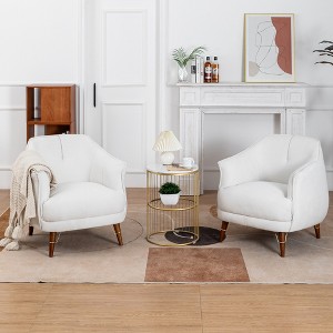 DYHOME Mid-Century Modern Accent Chair, Tufted Upholstered Armchair for Living Room, Bedroom, Set of 2 - 1 of 4