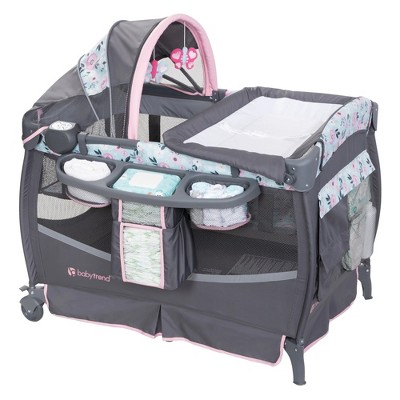 Baby Trend Playard & Bassinet Crib w/ Changing Table, Deluxe II Nursery Center, Bluebell
