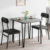 3-Piece Small Square Dining Table Set for 2 - Space Saving Wooden Kitchen Table with Upholstered Chairs - 4 of 4