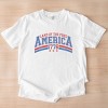 Simply Sage Market Women's Land Of The Free America Curved Short Sleeve Garment Dyed Tee - 3 of 4