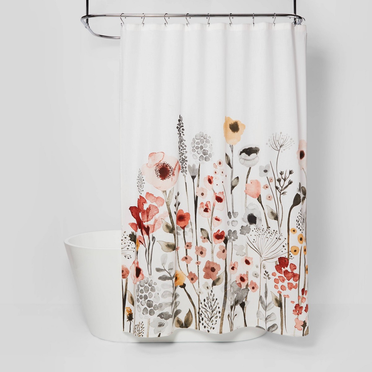 Floral Wave (Watercolor Floral) Shower Curtain