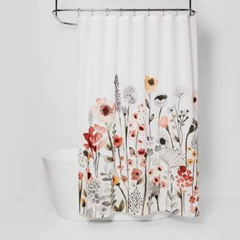 JOOCAR Dry Rabbit Tail Flower Fabric Shower Curtain with Hooks Against  White Wall Hard Shadows Bouquet Bath Shower Curtain Polyester 72x72 Inch  for