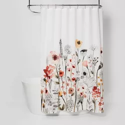 Floral Wave Shower Curtain White - Threshold™