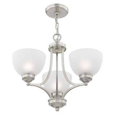 Somerset Brushed Nickel 3-Light Chandelier with Satin Glass