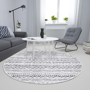 Modern Washable Rug - Non-Slip Kitchen & Bathroom Mat for Laundry, Nursery, Office, Living & Dining Room - Contemporary Carpet - 1 of 4