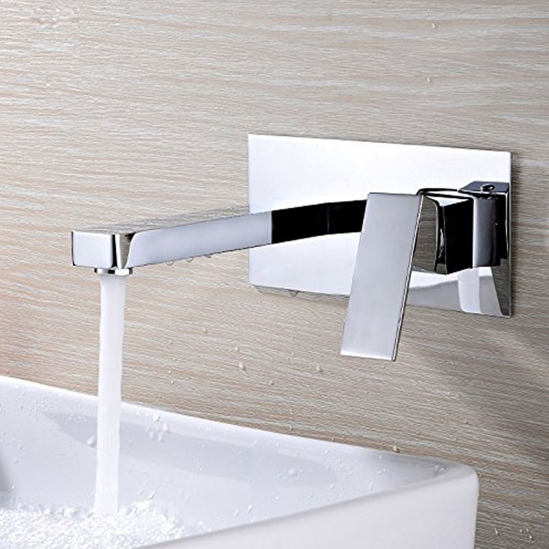 SUMERAIN Wall Mount Bathroom Faucets, Vessel Sink Faucet Chrome Brass Rough in Valve Included, 4 of 7