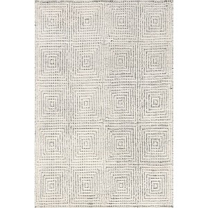 Nuloom Mykel Geometric 4x6 Wool Indoor Area Rug for Living Room Bedroom Dining Room Kitchen, Ivory - 1 of 4