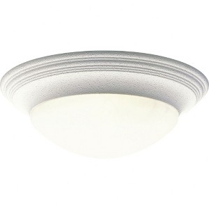 Progress Lighting Canyon Ridge 3-Light Flush Mount, Brushed Nickel, Etched Alabaster Glass - 1 of 2