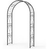 7.8FT Iron Art Sandblasted Gardening Flower Stand Arch with Ground Stakes,Elegant Metal Garden Trellis for Climbing Plants, Flowers, and Outdoor Decor - 2 of 3