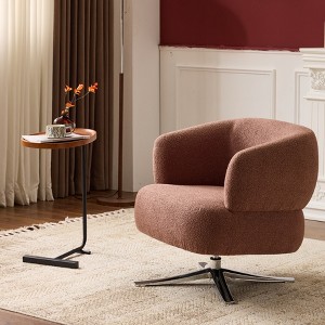 KWPZQEB Leisure Swivel Accent Chair, 360 Degree Swivel Sofa Chair with Curved Handle & Upholstered, Barrel Chair for Bedroom, Balconie, Living Room - 1 of 4