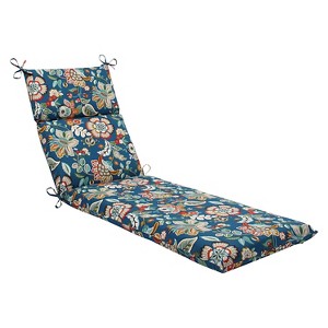 Pillow Perfect Telfair Outdoor Chaise Lounge Cushion - Blue, Blue Multicolored