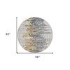 Ivory Charcoal And Silver Abstract Washable Indoor Outdoor Area Rug - 3 of 4