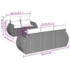 vidaXL Patio Sofa Set with Cushions Outdoor Furniture 6 Piece Poly Rattan - Black and Cream - 3 of 4