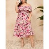 Women Plus Size Off Shoulder Maxi Dress Ruffle Flowy Casual Summer Boho Long Dresses - 3 of 4