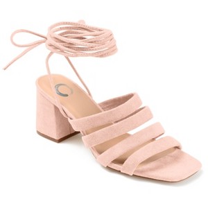 Journee Collection Womens Sevyn Open Square Toe Block Heel Sandals Rose 8.5 - 1 of 4