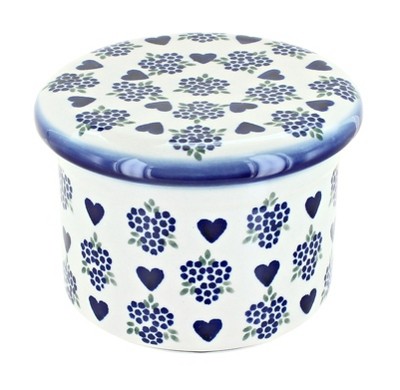 Kook Butter Keeper Dish, Ceramic Crock With Lid, For Soft Butter