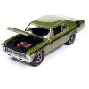 1970 Chevrolet Nova Yenko Deuce Citrus Green Metallic with Black Stripes 1/64 Diecast Model Car by Johnny Lightning - 3 of 4