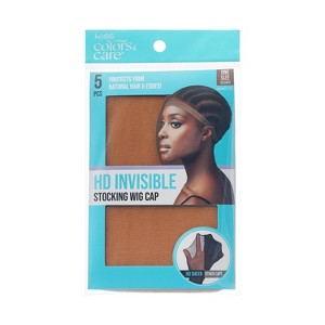 KISS Products Colors & Care HD Invisible Wig Cap - Brown - 5pk - 1 of 3