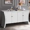 Dolonm 59 in. Industrial Credenza with 4 Doors & Wooden Legs MDF Storage Cabinet, Bronze Clasps, Adjustable Shelves, Color - 3 of 4