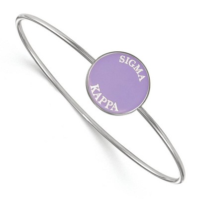 Black Bow Jewelry Sterling Silver Sigma Kappa Greek Life Bangle Bracelet 8 Inch