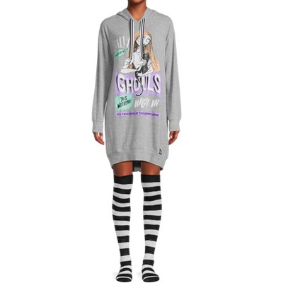 NBC Women's Sally Hooded Sleepshirt Pajama Sleep Set with knee High Socks