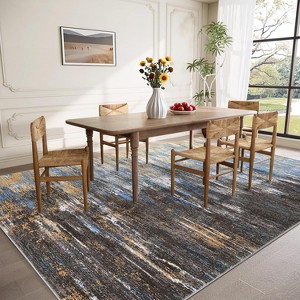 Washable Runner Rug  Entryway Runner Rug Non Slip Low Pile Hallway Runners Indoor Soft  Abstract Throw Rugs for Entrance  Bedroom - 1 of 4