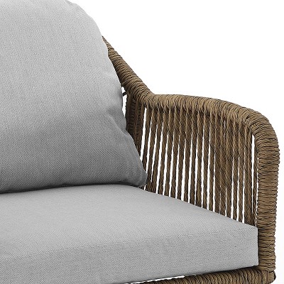 Haven 2-Piece Light Gray Wicker Outdoor Armchair Set