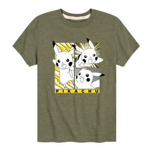 Boys' - Pokémon - Pikachu Manga Art Short Sleeve Graphic T-Shirt - 1 of 4