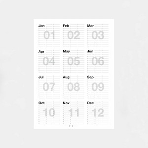 Bigso Yearless Wall Calendar | 12 Month Large Wall Calendar for Daily Plans | Open Date Custom Monthly Wall Calendar | 150gsm Paper | 19.5″ x 27.2″ - 1 of 4