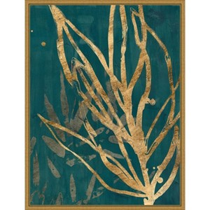 Amanti Art Burnished Jungle Leaves II by June Erica Vess Framed Canvas Wall Art - 1 of 4