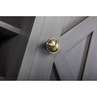 Festivo Modern Gray Wood 47" Bar Cabinet with Brushed Nickel Knobs