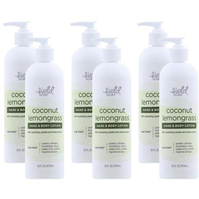 Field Day Coconut Lemongrass Hand and Body Lotion - Case of 6/16 fz