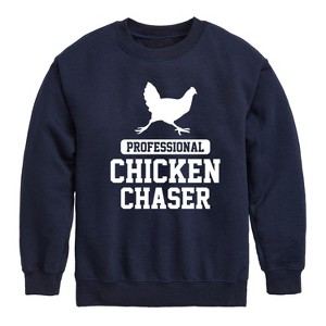 Boys' - Instant Message - Professional Chicken Chaser Graphic Long Sleeve Fleece Sweatshirt - 1 of 4