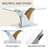 Syemin Rectangular End Table, Modern and Stylish Glass Tabletop, Suitable for Living Room, Terrace, Bedroom, Brown, 39.4"*21.6"*18" - 4 of 4