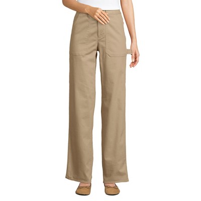 Lands' End Women's Herringbone Chino High Rise Utility Pants