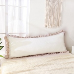 Reversible Pillow Cover – Soft Shabby Chic Ruffled Pillowcases, Wrinkle Resistant, Envelope Closure, Queen/King/Body - 1 of 4