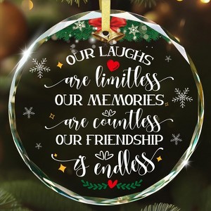 Our Friendship is Endless Christmas Ornaments Gifts for Women - Glass Best Friend Ornaments for Christmas Tree Decorations - 1 of 4