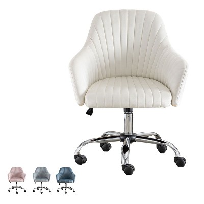 NicBex Adjustable Height Velvet Home Office Chair with Casters for Work Study Vanity