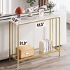 2 Tier Narrow Sofa Table, Small Entryway Table / Behind Couch Table with Engineered Wood Shelf and Metal Frame - 3 of 4