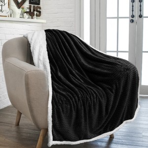 PAVILIA Soft Fleece Blanket Throw for Couch, Lightweight Plush Warm Blankets for Bed Sofa with Jacquard Pattern - 1 of 4