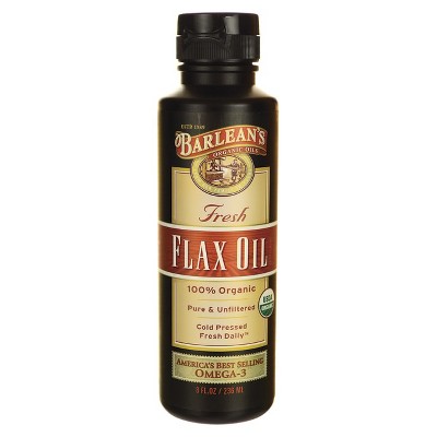 Barlean's Organic Fresh Flax Oil 8 fluid ounces.
