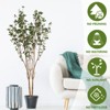 Sapphtopaz Lush Artificial Tree with Pot, Lifelike Greenery Plant, Faux Plants Indoor with Natural Wood Trunk, Room Decor for Home, Foyer - 3 of 4